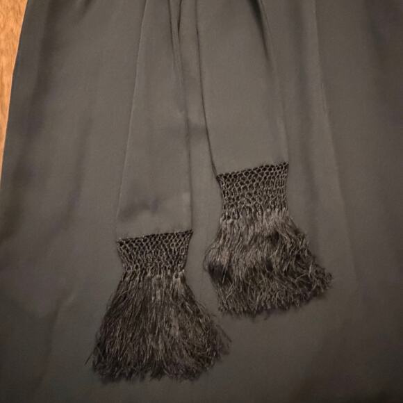 VTG Marie St. Claire Black Long Formal Gown Size 14 Embroidered Wrap Skirt NWT - Picture 12 of 15